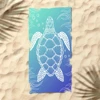 Microfiber Beach Towel Absorbent bath towel big Quick-drying sunscreen for Adults Travel Swimming Pool Blue Turtle Pattern 27*55 4