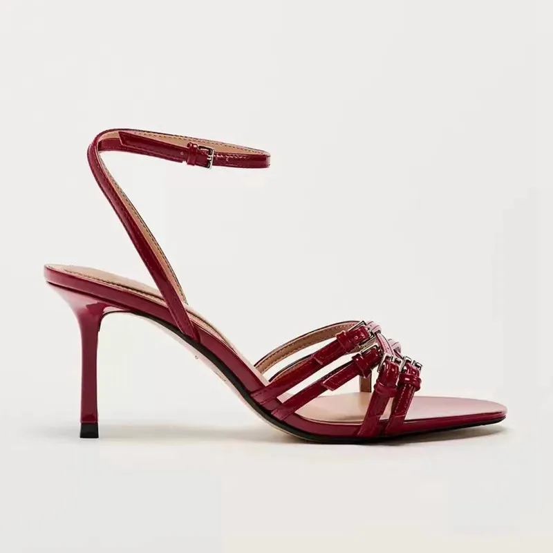 

Женские босоножки с открытым носком, бежевые бархатные босоножки до середины икры на высоком каблуке, с открытым носком и ремешком, для лета, 2024