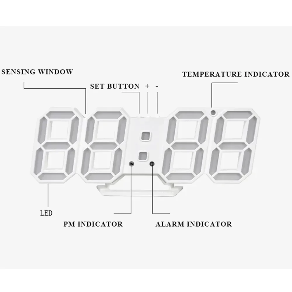 Modern LED Digital Alarm Clock - Sleek Wall & Desk Decor