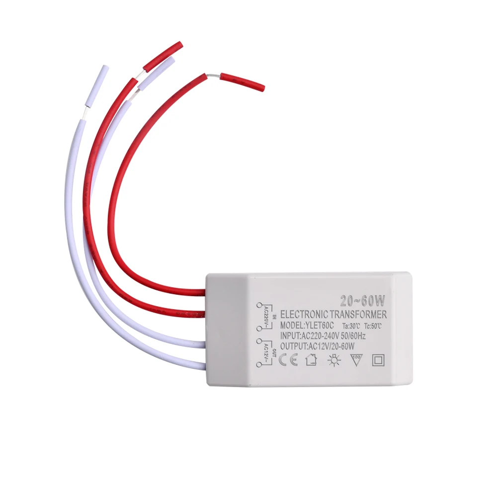 Ac 220V A Ac 12V 20W-60W Luce Alogena Led Alimentatore Trasformatore Elettronico Per Lampade Utensili Da Esterno Per La Casa
