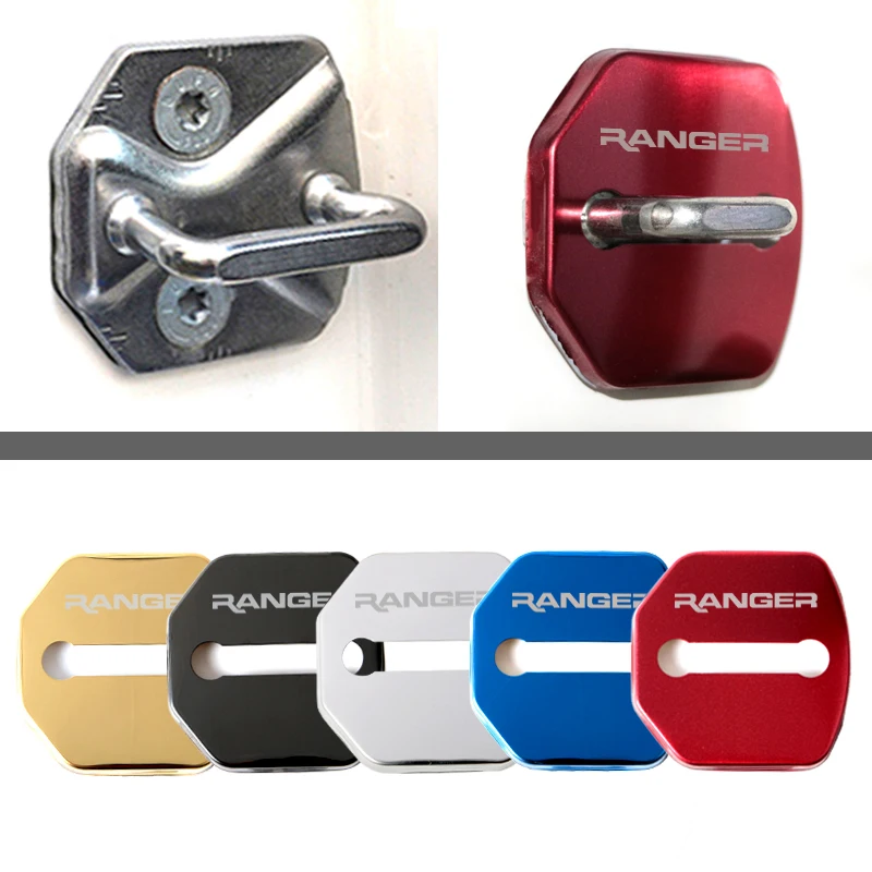 Car Emblem Stickers 4pcs Car Door Lock Cover For Ford Ranger T6 2008