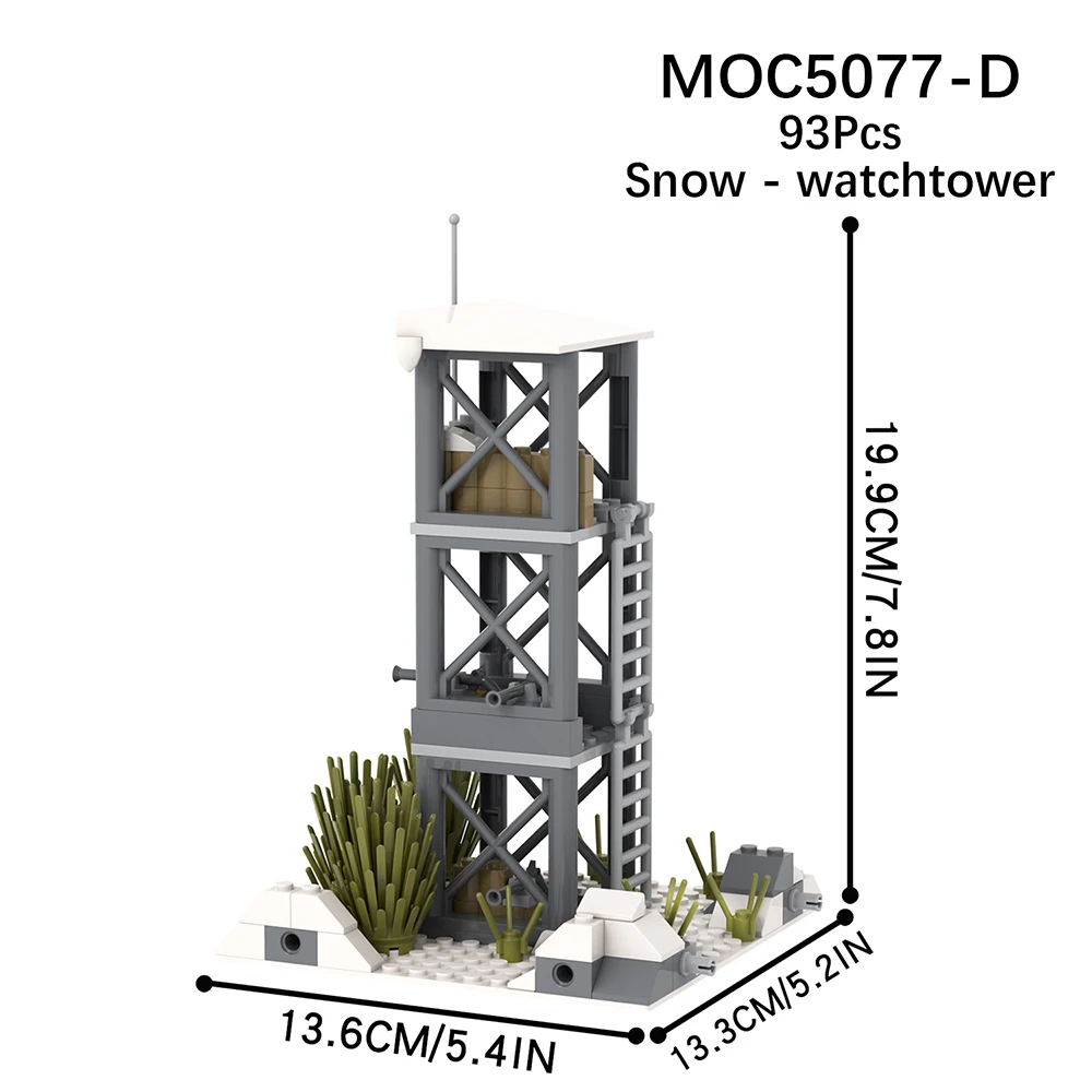 MOOXI Military Battlefield Set MOC Bricks WW2 Snowfield Jungle Wars Scene Compatible Action Figures Building Blocks Toys MOC5077