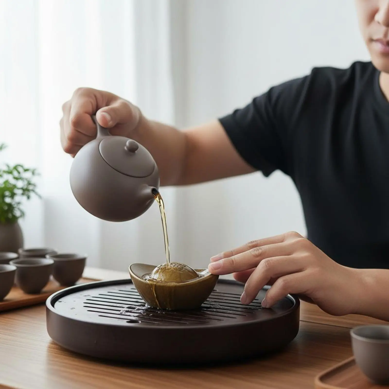 색깔이 변하는 금괴 모양의 차 장식품, 수제 지샤 점토 차 장난감, 열에 반응하는 금괴 모양의 장식품, 집 꾸미기용