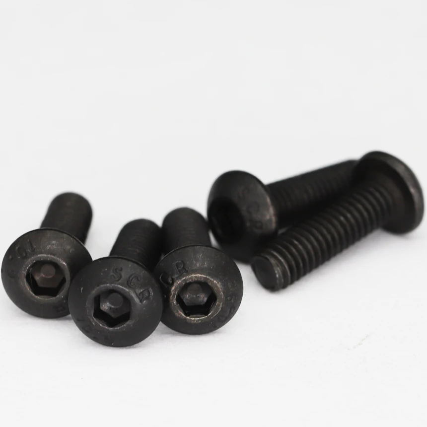 M3 M3*18/20/22/25/28/30/32/35/40/45/50 10.9 Grade Black Carbon Steel DIN7380 Pan Oval Round Button Head Hex Hexagon Socket Screw