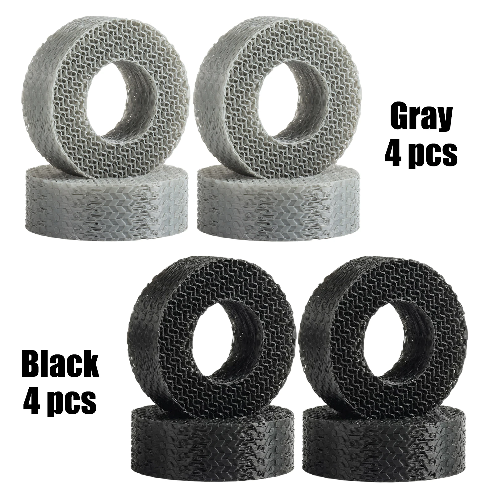 4Pcs 1.9인치 3D 프린팅 TPU 타이어 필러 경량 RC 크롤러 폼 인서트 118-122mm 휠용 충격 흡수 타이어 인서트