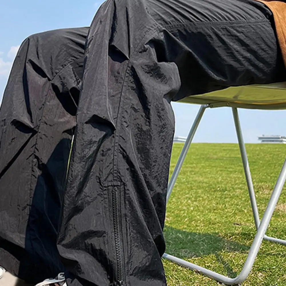 Description Picture 3 of itemSpring Summer Soft Stretch Fabric Men's Casual Pants Thin Slim Grey Trousers Male Hem Elastic Waist  Jogging Sweatpants Trousers
