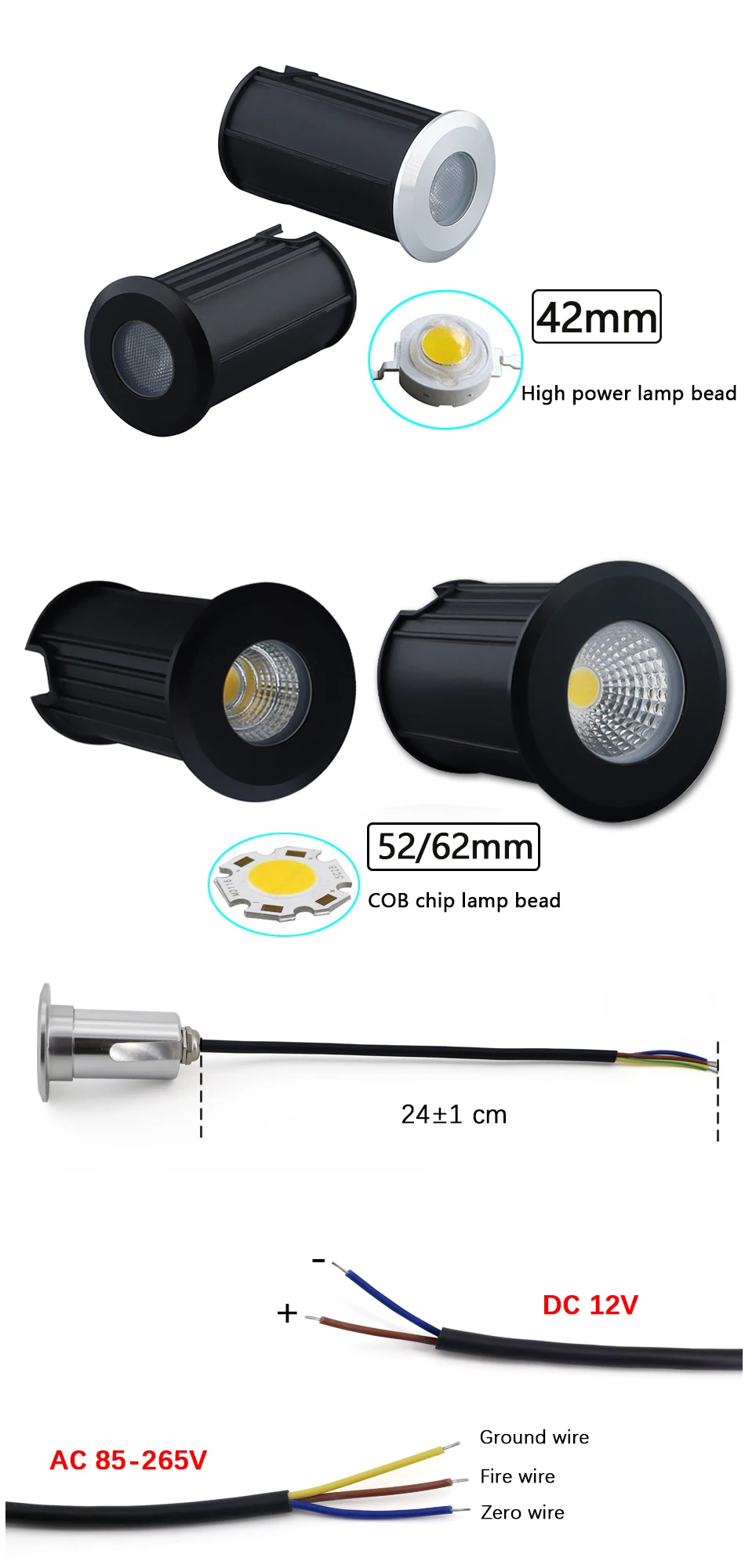 Description Picture 2 of item10PCS Waterproof IP67 LED underground Light 1W3W10W15W Outdoor Ground Garden Path Floor Buried Yard Spot Landscape 110V220V 12V