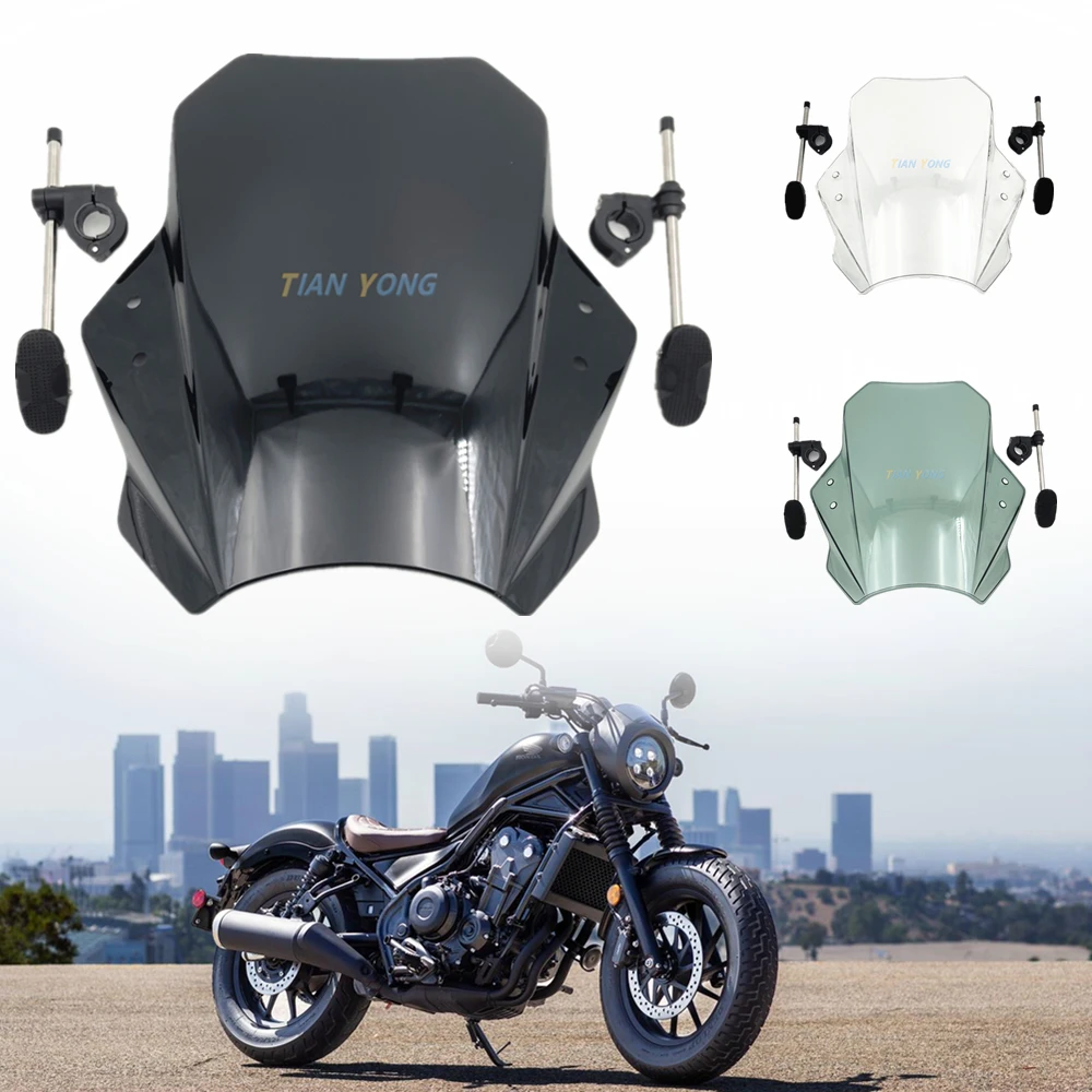 MotorcycleWindshieldDeflectorVariableUniversalWindscreenSpoilerExtensionForHondaREBEL