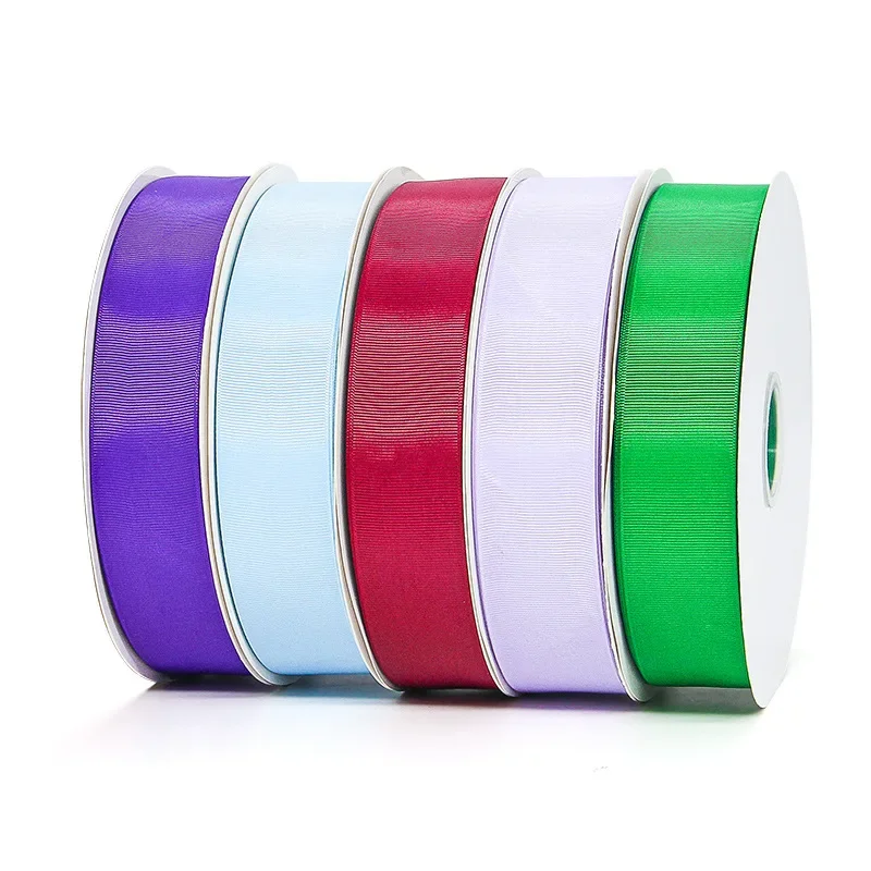 

4cm 91meter/roll High Density Rib Ribbons Flowers Packaging Cake Shop Sample Display Packaging Ribbons DIY Multicolor Optional