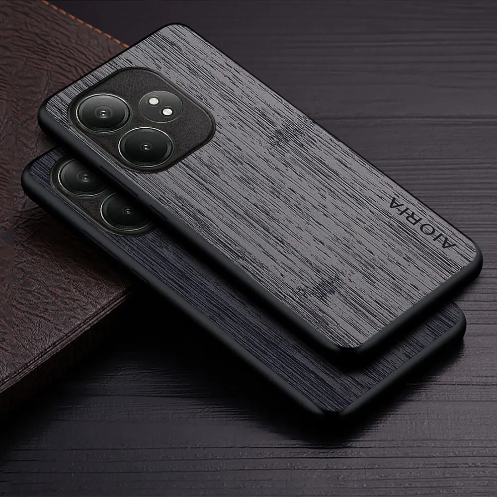 Luxurious Bamboo Wood & Leather Pattern Case for Realme GT Neo - Premium Protection Coque