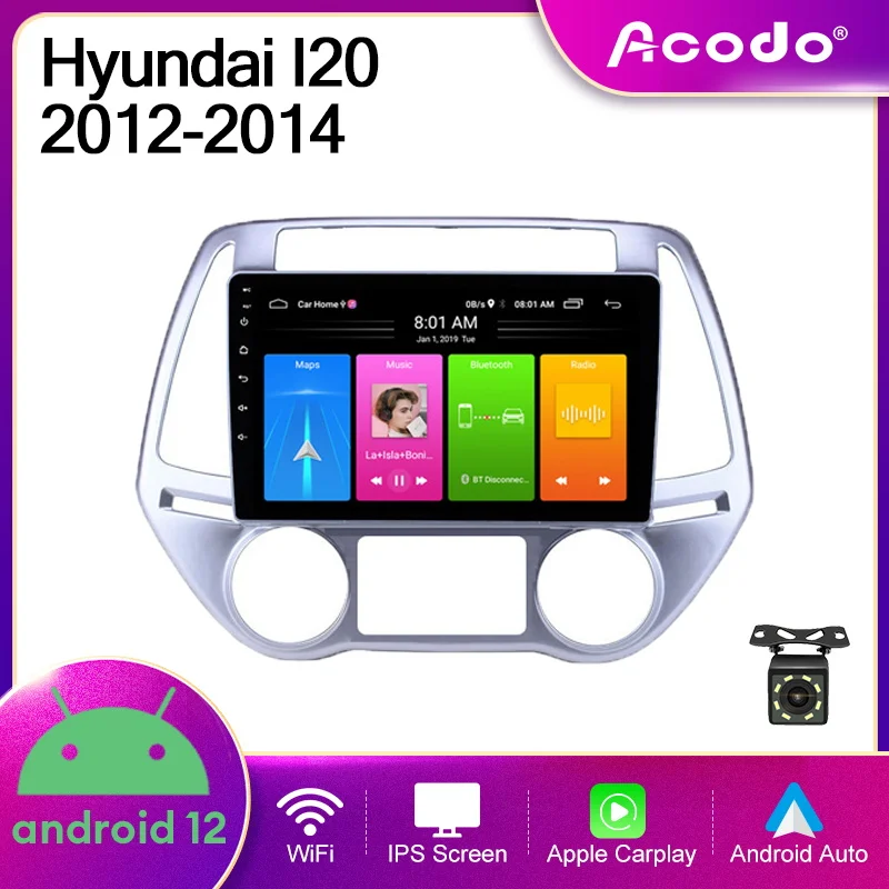 

Acodo 2Din 9''Car Stereo Radio Android12 For Hyundai I20 2012-2014 GPS CarPlay Auto Wifi BT FM IPS Screen Car Player Headunit