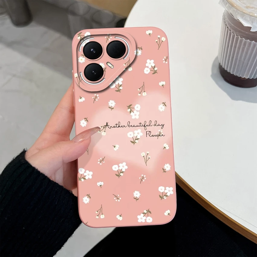 Beautiful Small Floral Pattern Silicone Anti-Fall Phone Case