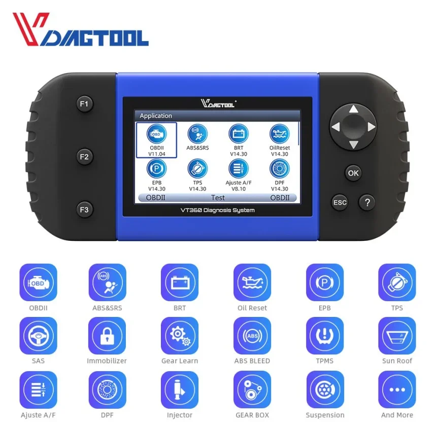 VDIAGTOOL VT600 OBD2 자동차 스캐너 도구 엔진 Vt600E 인젝터 코딩 OBDII 자동차 진단기