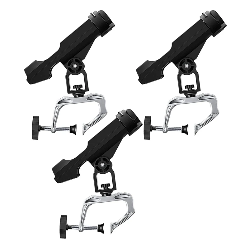 

3 Pcs 360 Degree Adjustable Folding Fishing Pole Holders Stand Fishing Bracket For Kayak Canoe Dock