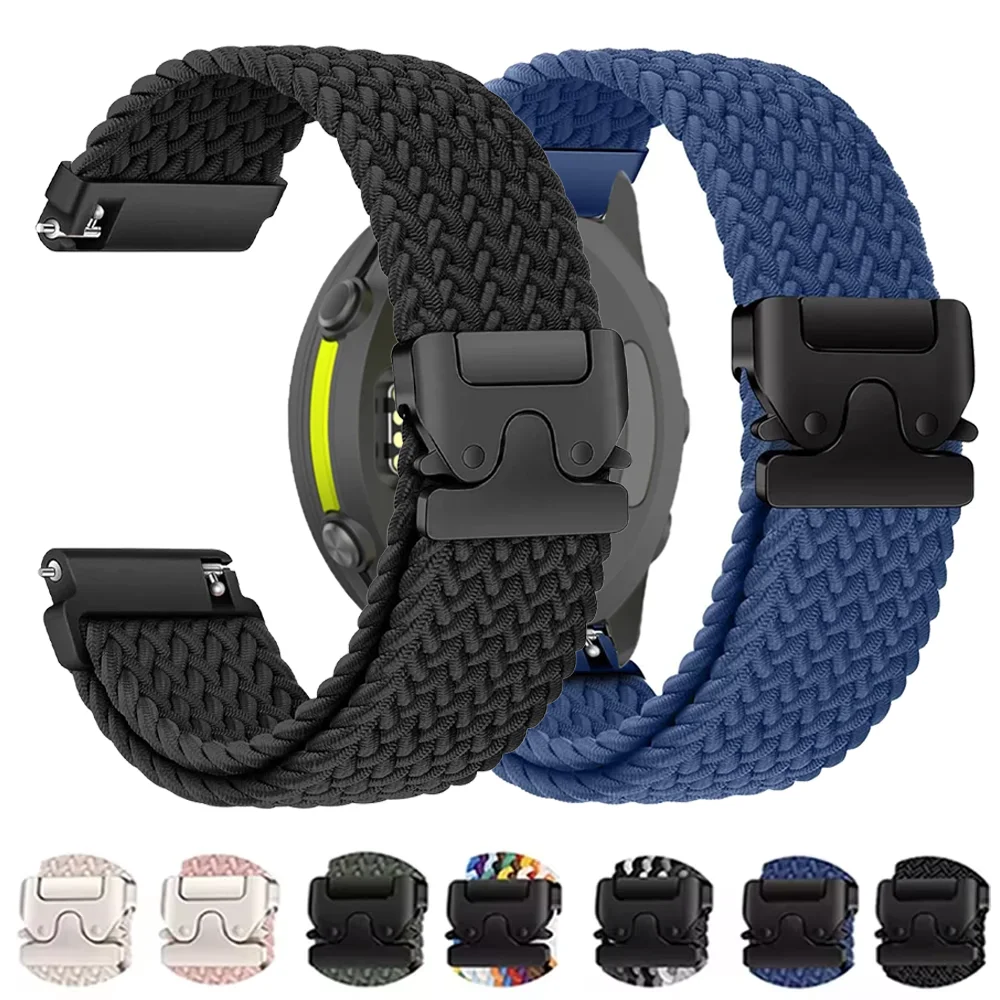 Nylon Braided Strap with Parachute Buckle Bracelet, 20mm/22mm Band