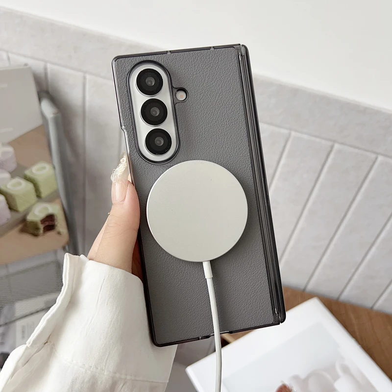 Premium Magnetic PU Leather Dropproof Case with Anti-Fingerprint Folding Cover for Samsung Galaxy Z Fold Series