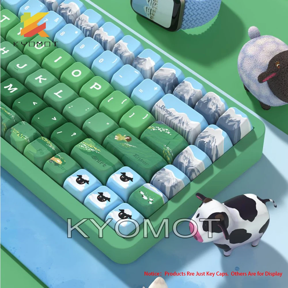 

KYOMOT 158 Keys Heidi And Grandpa Keycaps MDA Profile ISO Layout PBT Dye Sub for MX Switch DIY Personalized Mechanical Keyboard