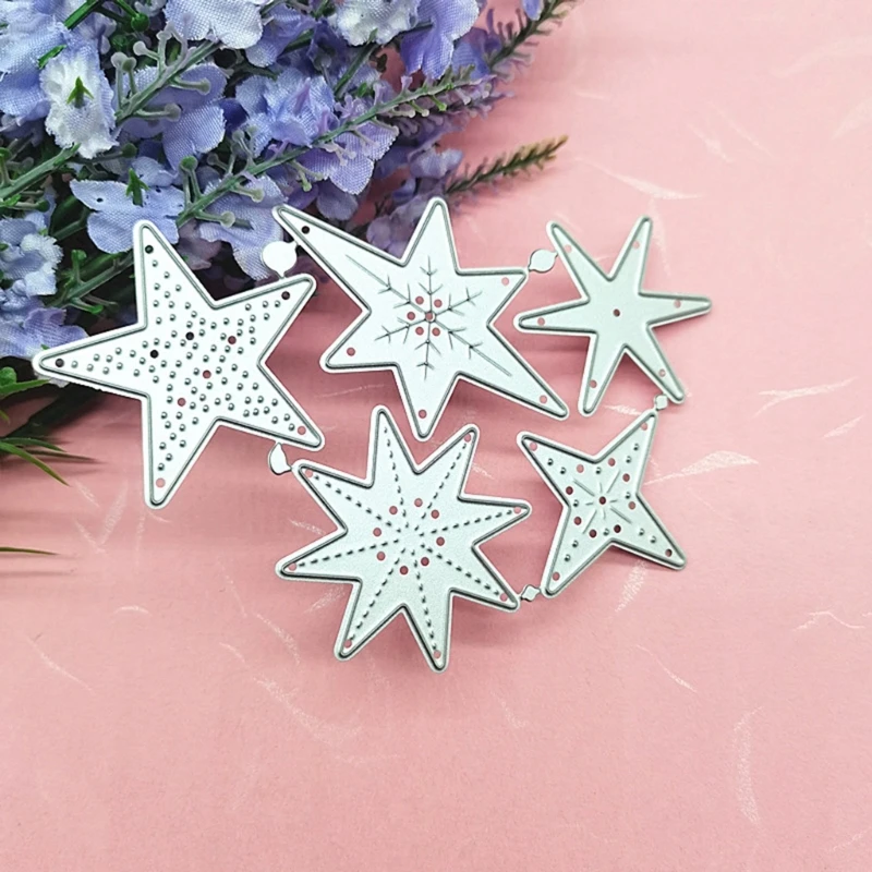 크리에이티브 꽃 잎 테두리 금속 다이 컷, 별 프레임 절단 다이 스텐실, DIY 스크랩북 카드 사진 엠보싱 장식