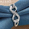 ALIZERO 925 Sterling Silver Zircon 8-Shape Ring for Women Wedding Rings Engagement Band Eternal Manifesto Jewelry Couple Gift 4