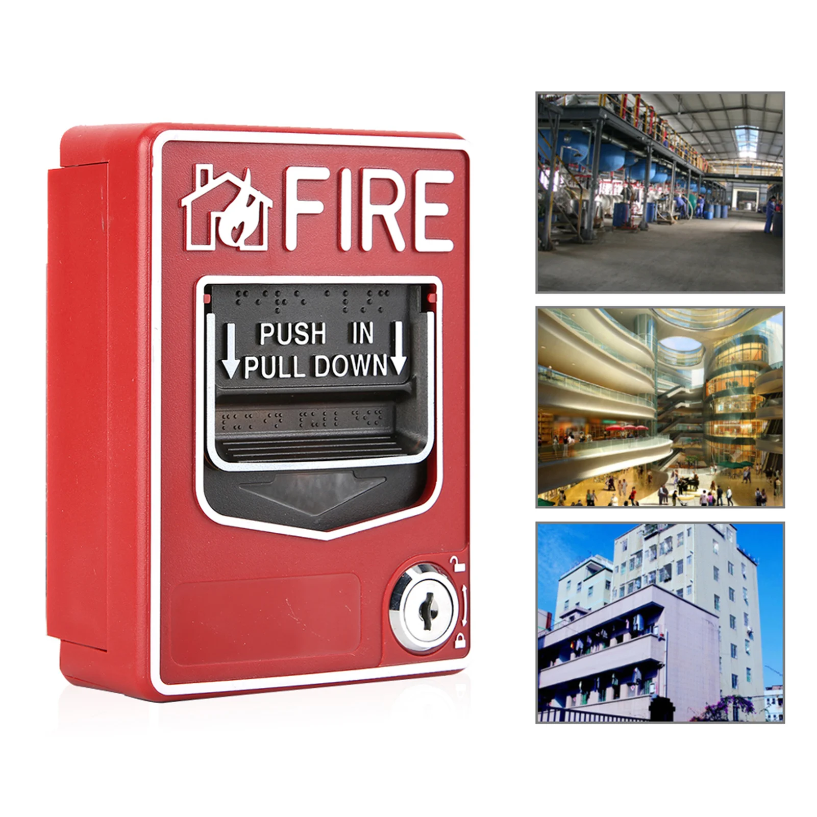 9-28VDC Manual Multiple Wire System Safety Fire Pull Station Alarm Button Call Point Safety Manual Call Point Fire Alarm Button