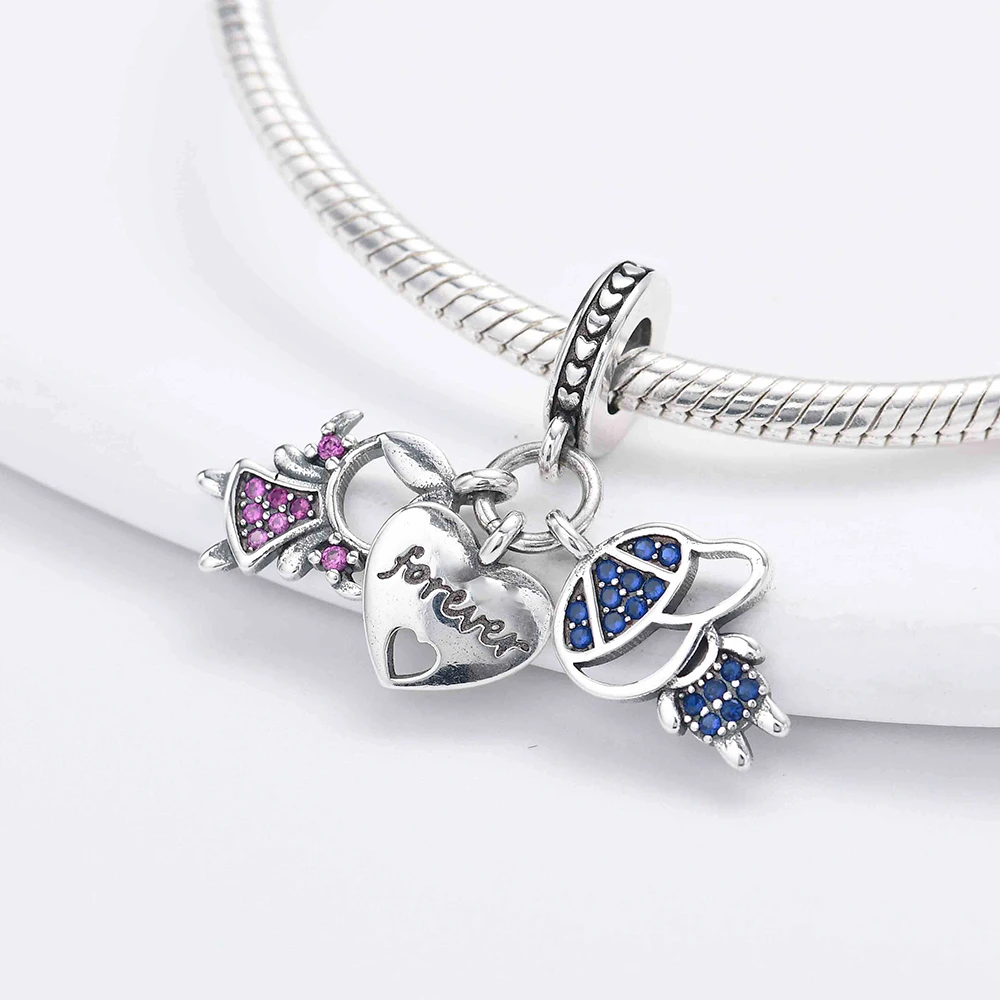 New 925 Sterling Silver Best Friend Soul Companion Dangle Charm Diy Fit Original Pendant Charm Bracelet Women Fashion Jewelry 3