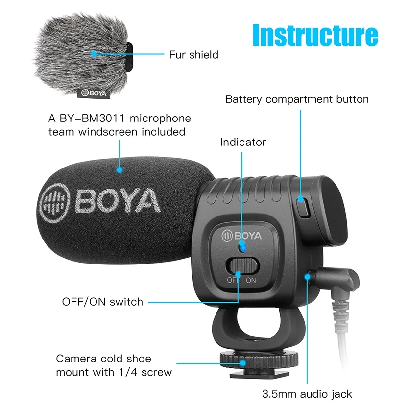 usb microphone BOYA Professional Supercardioid Condenser Camera Shotgun Mini Microphone for PC iPhone Smartphone DSLR Nikon Canon Photography dynamic microphone