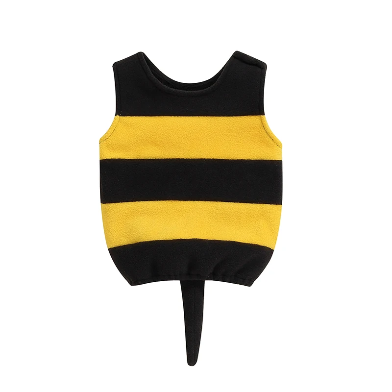 Kids Girl Boy Halloween Bee Costume Classic Striped Tank Tops with Wings Tail 0-4T