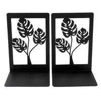 Botanical Pattern Book Ends for Book Lovers Heavy Duty L-Shaped Metal Bookends Organise Books Book Stands for Men Women 1