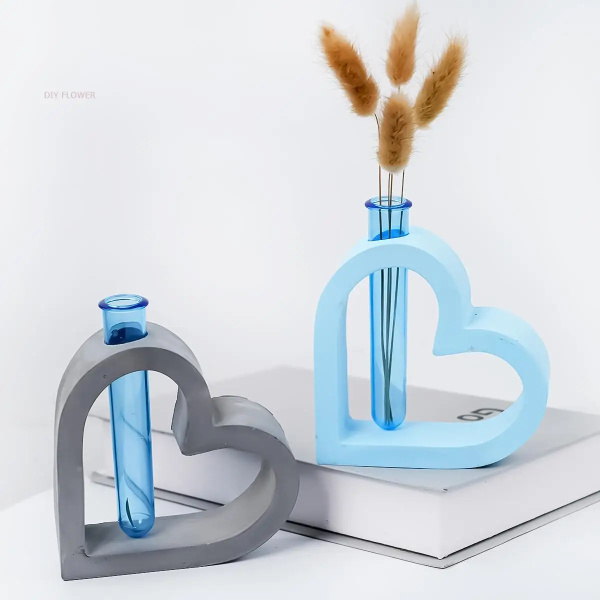 Silicone Mold Heart Hydroponic Vase DIY Handmade Hollow Love Shaped Aromatherapy Flower Arrangement