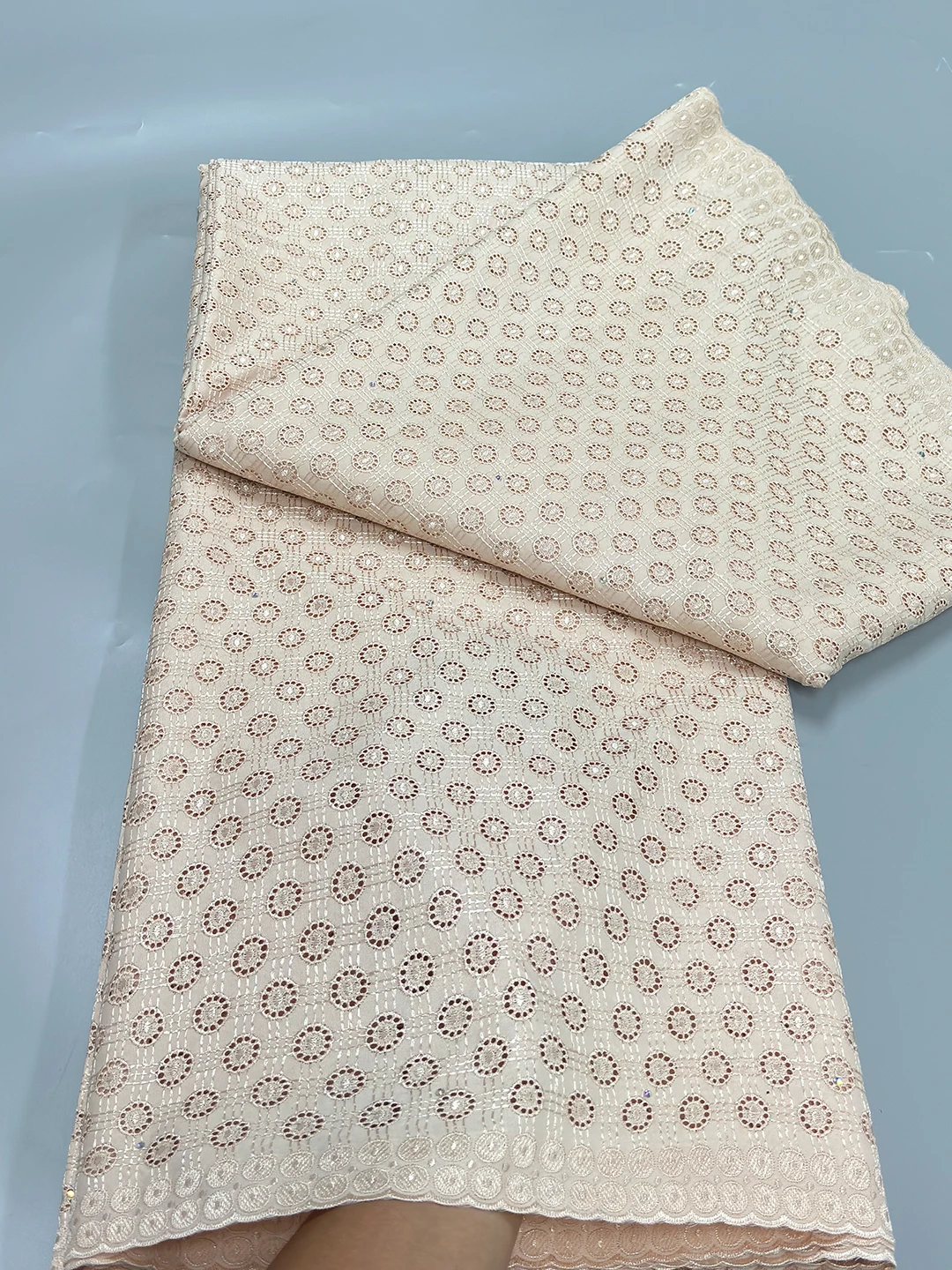 Luxury Queen Lace Original Austria Cotton African Polished Fabric Swiss Lace Cotton Fabric For Men's Clothing Material