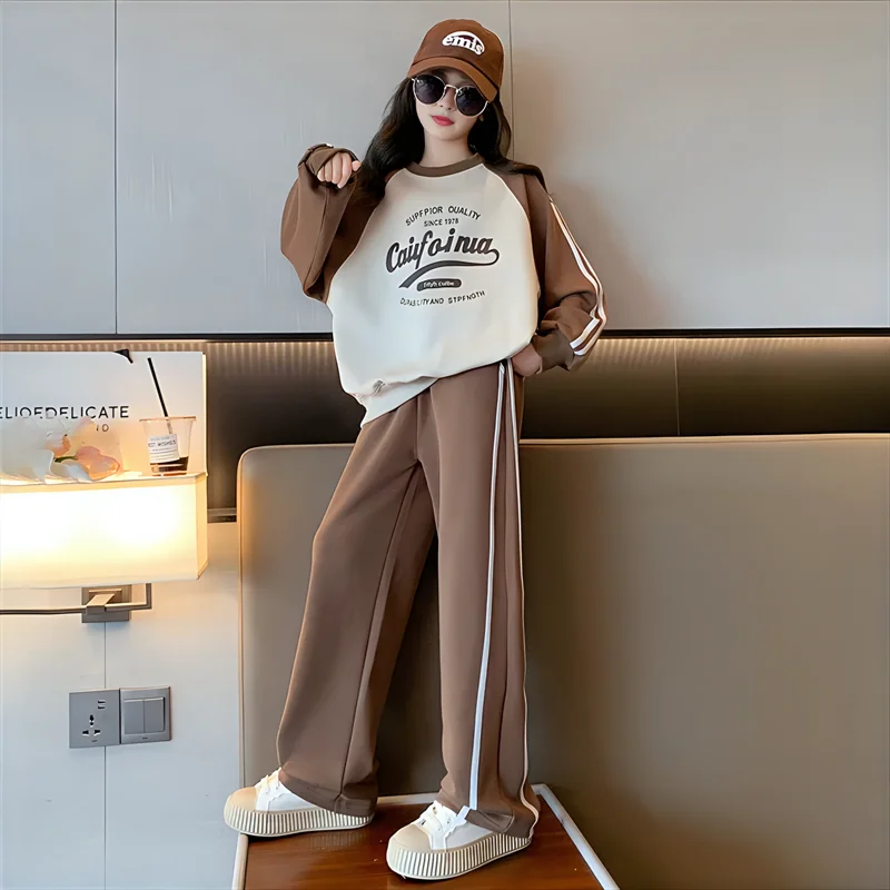 Girls Tracksuit 2025 Autumn New Casual Sweatshirt Two Pieces