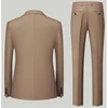 Khaki Pinstripe Men Double-Breasted Suit Two Piece, Wedding Party, Business Dress, Jacket and Pants, Blue, Red, Gray, Male Sets 2