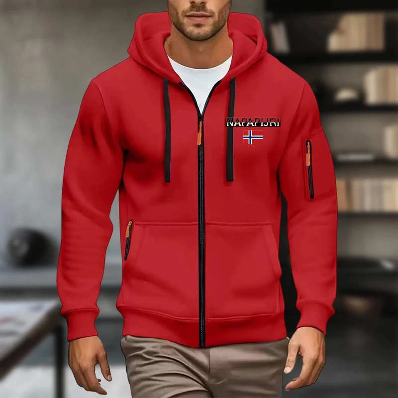 Unisex Retro Oversized Fleece Zipper Hoodie