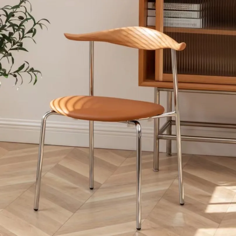 

Nordic Light Luxury Solid Wood Back Dining Chair Designer, Original Japanese Cafe Casual Chair, Instagram Influencer
