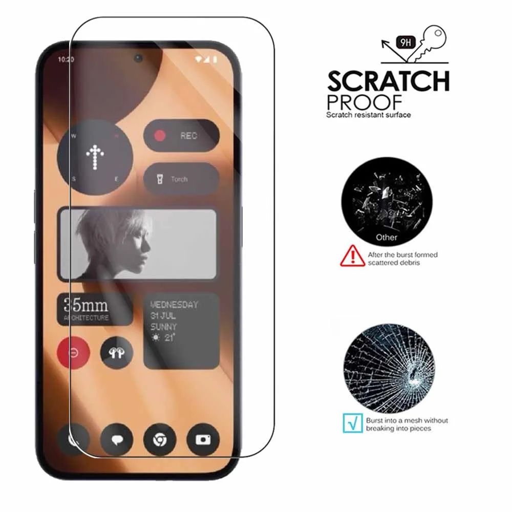3PCS Protective Glass Case with Tempered Film and Screen Protector Cover