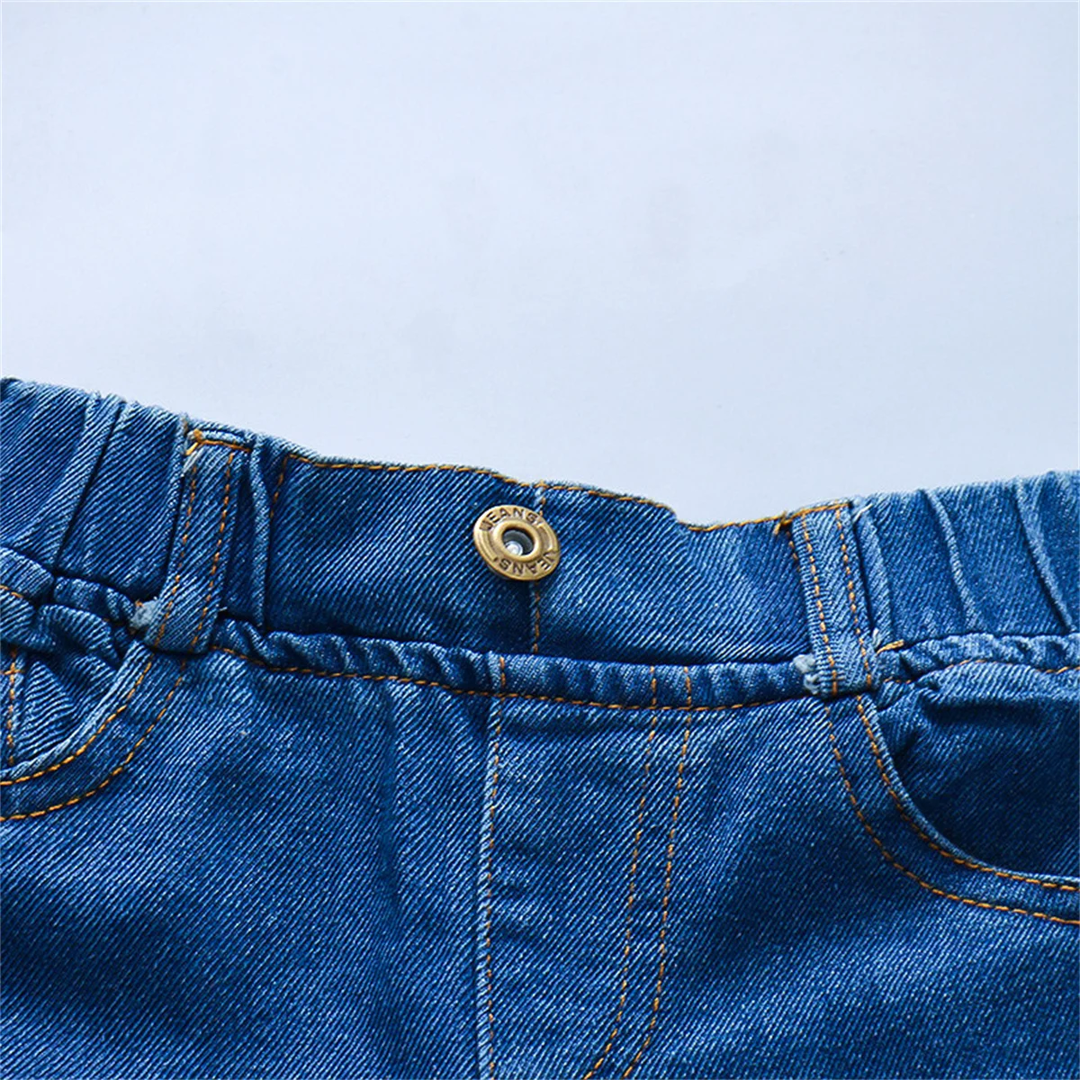 Baby Girls Jeans Stretch Perforated Pants Autumn