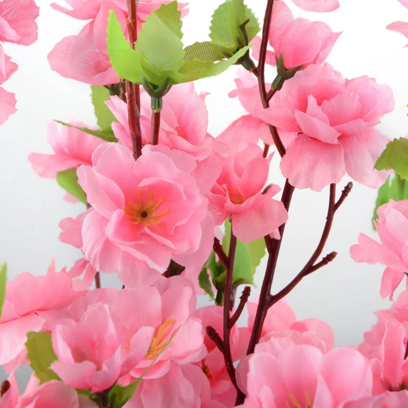MOTUZP 6 alberi artificiali di fiori di pesco, lunghezza 66 cm, composizioni per bouquet per la casa, decorazione per matrimoni, fiori di seta con rami di pesco e ciliegio