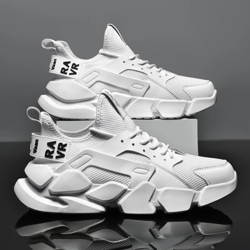 2024 New Men's White Sneakers Summer Fashion Breathable Mesh Tennis Sports Running Shoes Man Non Leather Casual Shoes Fashion 2