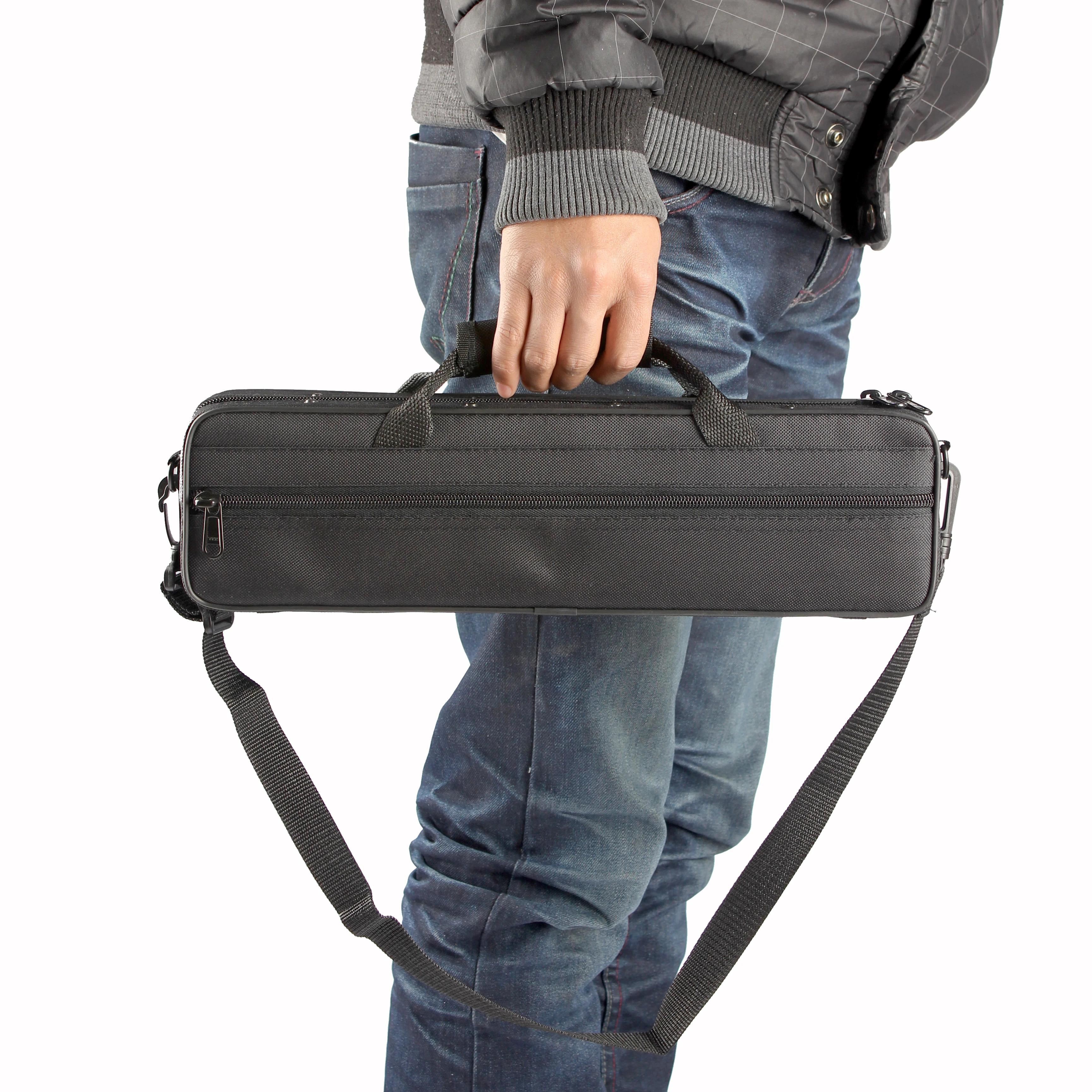 BlackFluteCaseWoodwindInstrumentAccessoriesWaterproofOxfordClothCottonPadBigBagWith