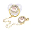 All Zircon Baby Pacifier Crystal Beads Chain Clips with Cover Newborn Boys Girls Silicone Pacifiers Holder Infant Shower Gifts 3