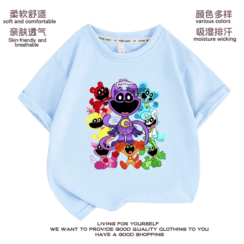

Smiling Critters Hoppy Hopscotch Children T-Shirts Game Tee Shirt Kid Cartoons Casual Clothes Boy Girl Tops Short Sleeve Tops