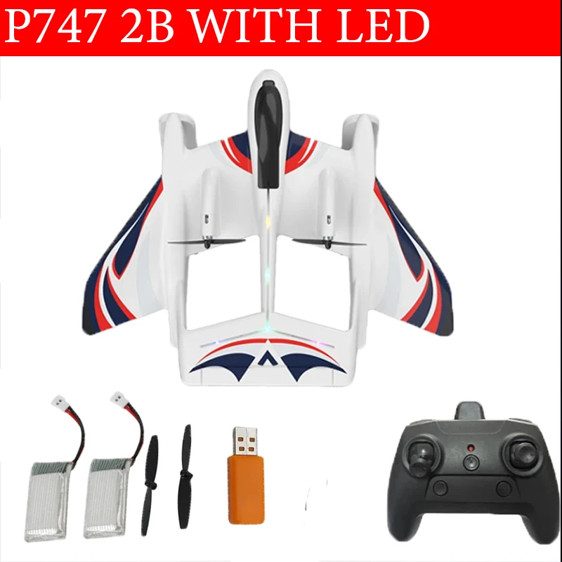 2CH P747 RC Airplane EPP Remote Control Aircraft LED Fixed Wing Glider Toys 2CH for Boys