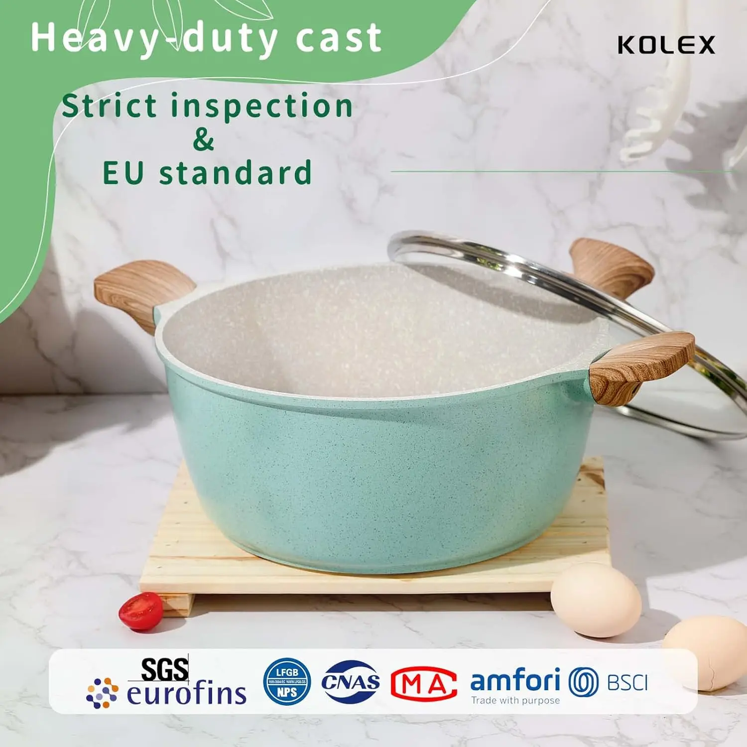 12-Piece Kitchenware Pots and Pans Set Granite Coating,Includes Frying Pans,Deep Frying pans 5