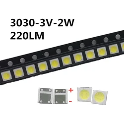 100/50Pcs High Power 2W Cool White LED Backlight Diodes - 220LM (100 PCS)