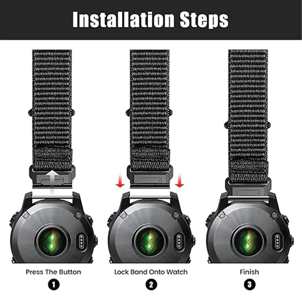 Premium Woven Nylon Smartwatch Strap - QuickFit 22mm/26mm