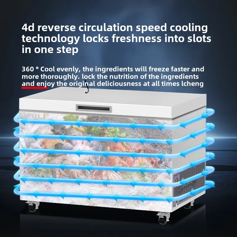 ZC ultra-low temperature freezer commercial minus 40-65-86 degree tuna seafood horizontal freezer quick-freezing refrigerator