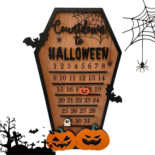 New 31 Days Halloween Advent Calendar DIY Wooden Block Pumpkin Bat Coffin Calendar  Home Decor Calendar Halloween Toys - AliExpress