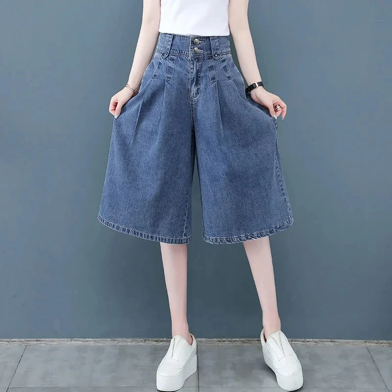 Ladies Straight Cylinder Pants 2024 Spring Summer Elegant Appear Thin Women's Jeans Casual Comfortable Femme Middle Pants