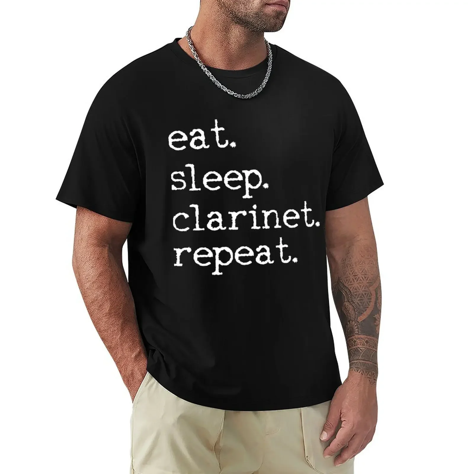 

Clarinet Player Music T-shirt oversized sublime vintage clothes mens t shirt