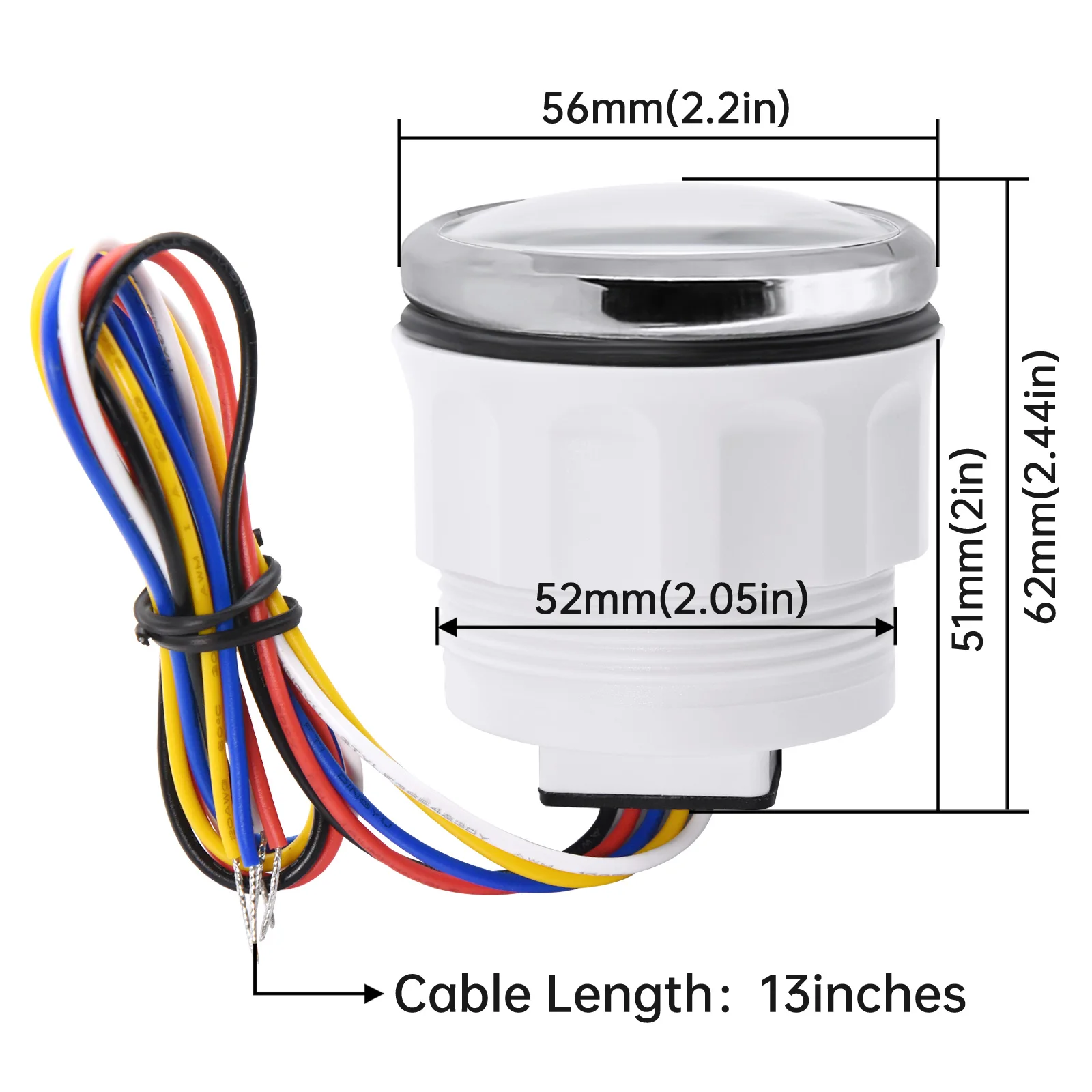 Waterproof 2" 52mm Tachometer 7 Color Backlight 3000/4000/6000/7000/8000 RPM Tacho Gauge Marine Car Truck 9-32V engine tachometer tachometer gauge tachometer meter